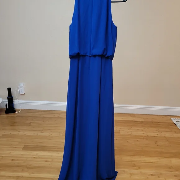 Vince Camuto Cobalt Blue Halter Gown Size 4 - Picture 7 of 8